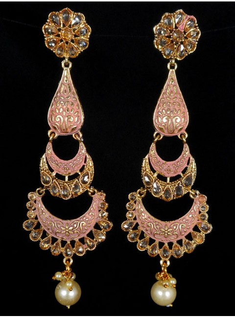 Reverse Ad Earrings With Meenakari Work